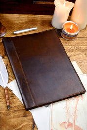 Ashwood A4 Leather Notebook Cover and Notebook - Classic Brown