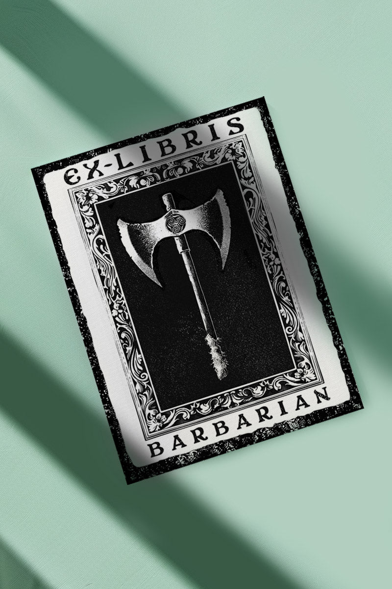 Ex Libris Barbarian - Luxury Textured Paper Bookplate