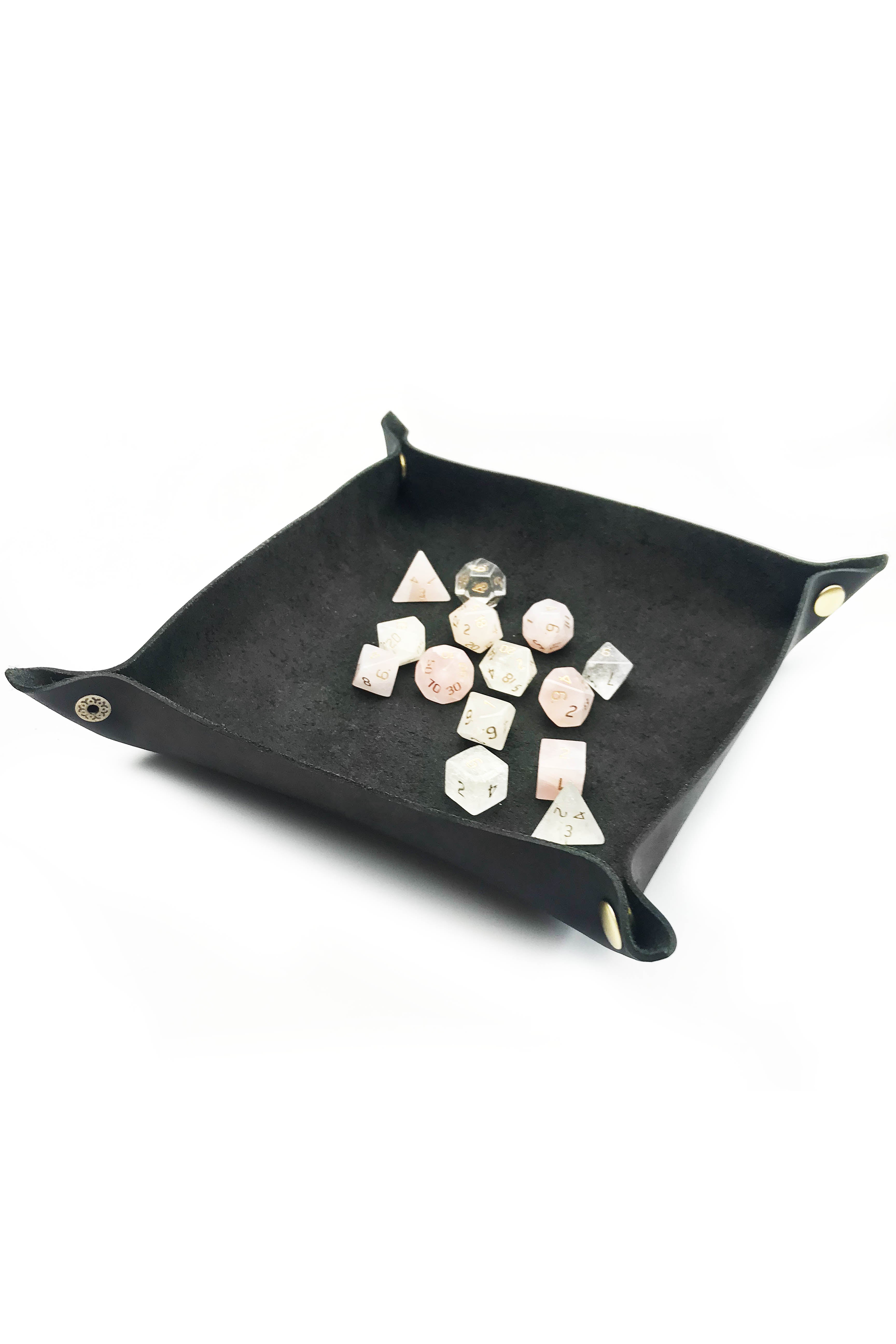 Midnight Black Handmade Dice Tray