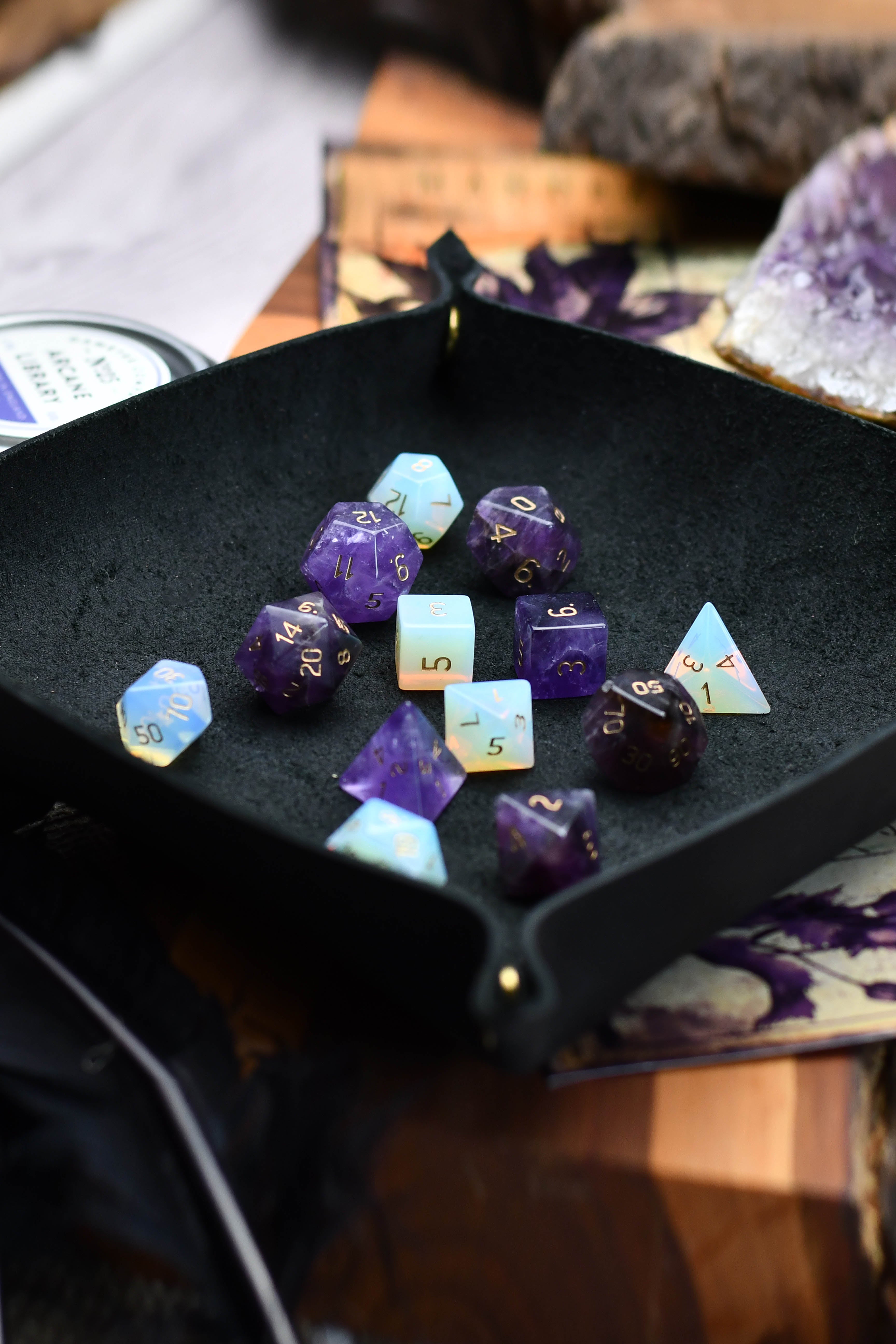 Midnight Black Handmade Dice Tray