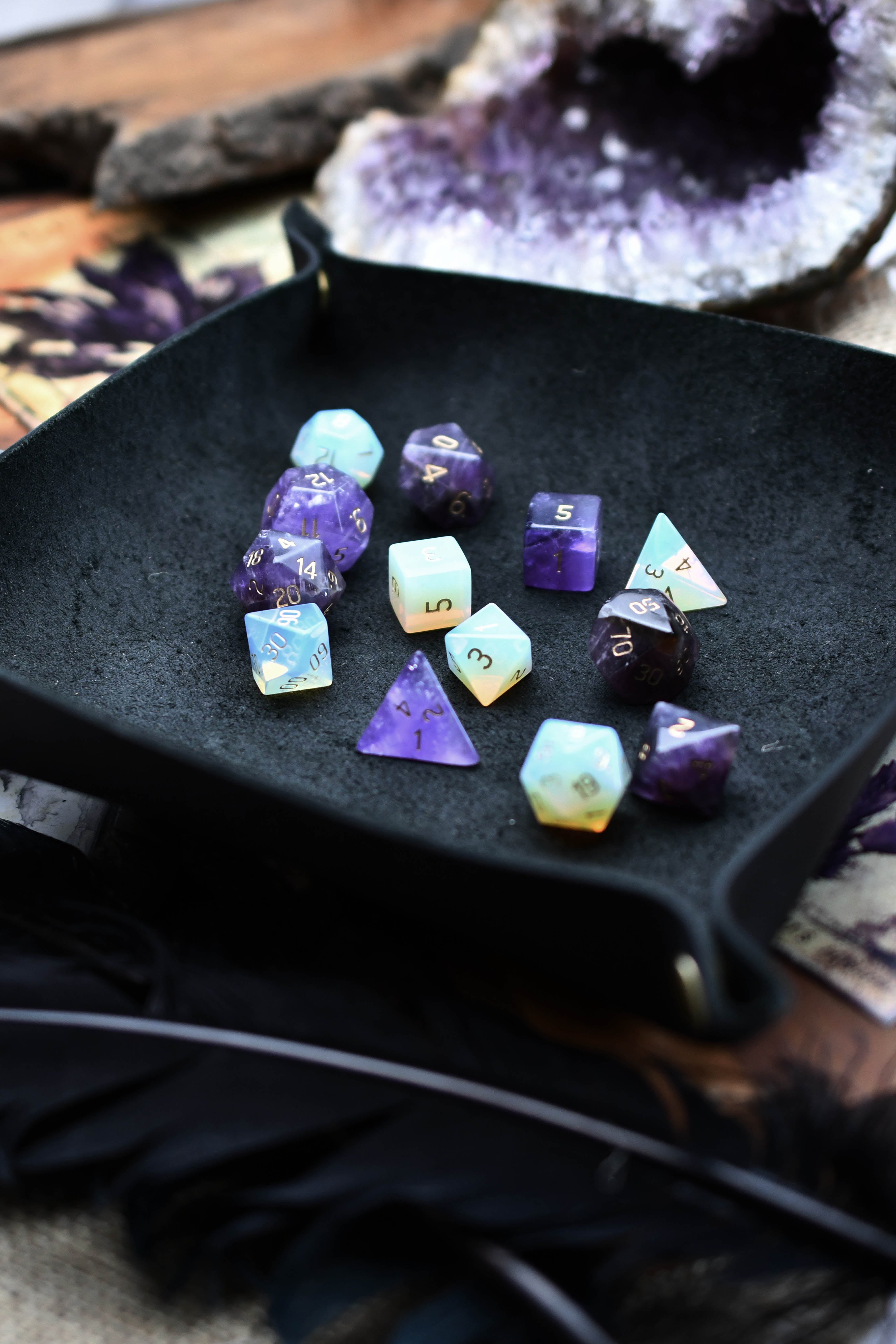 Midnight Black Handmade Dice Tray