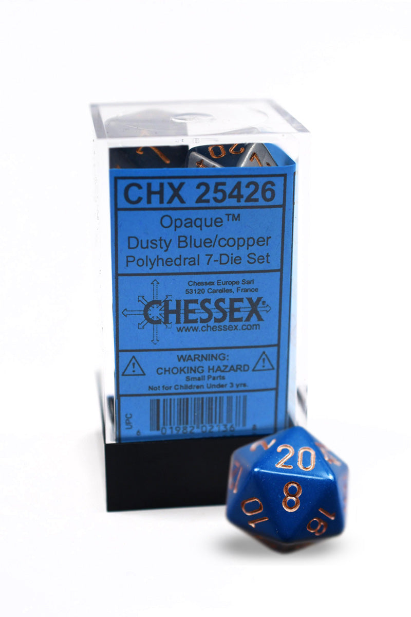 Chessex Dice Set - Dusty Blue/Copper Opaque™️