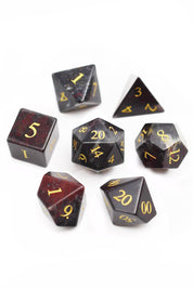 Cinnabar Bloodstone Gemstone Dice Set