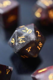 Cinnabar Bloodstone Gemstone Dice Set
