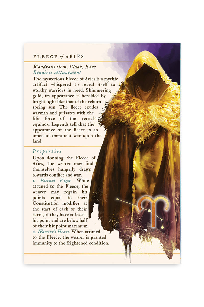Fleece of Aries - April Zodiac Item Card