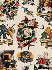 Gaming Tattoo Flash - Art Print