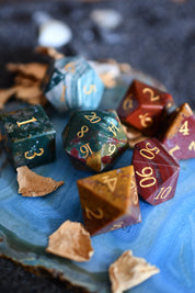 Indian Agate Gemstone Dice Set
