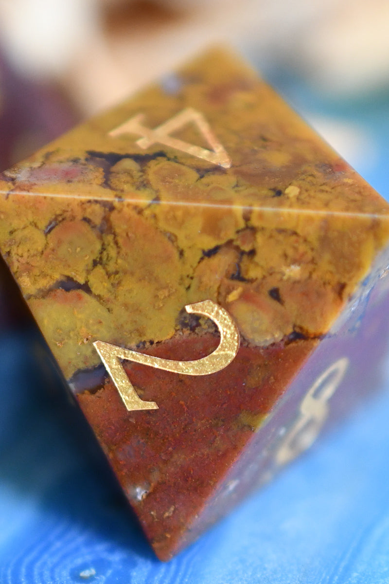 Indian Agate Gemstone Dice Set