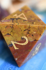 Indian Agate Gemstone Dice Set