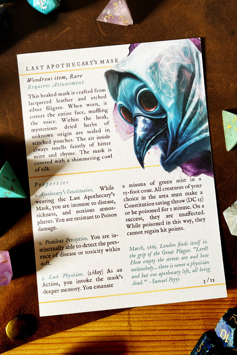 The Last Apothecary's Mask - 3/12 Art Card