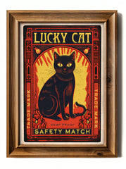 Lucky Cat Matchbook - Art Print