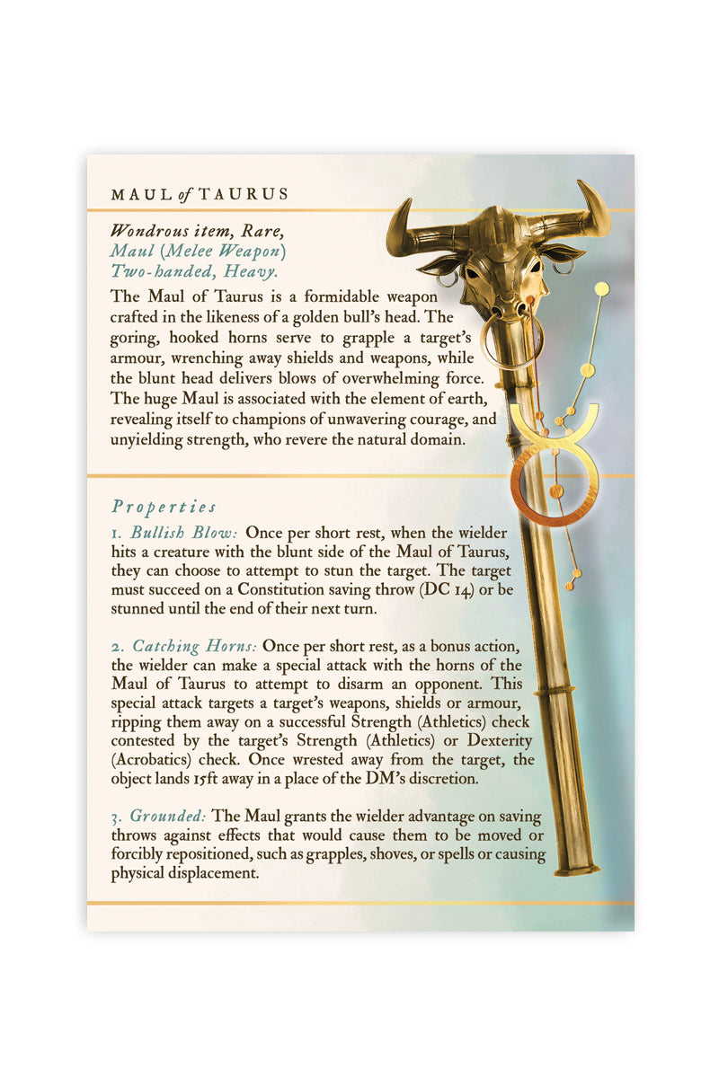 Maul of Taurus - May Zodiac Item Card
