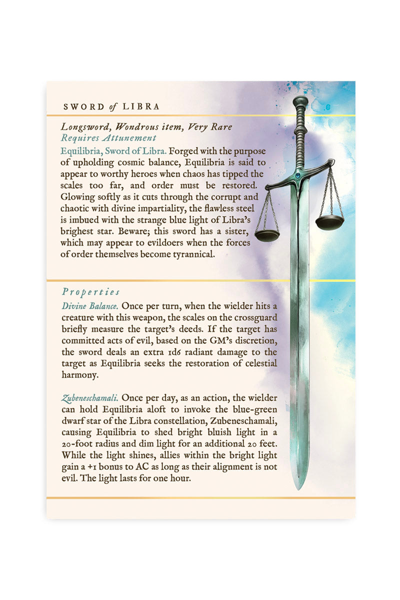 Equilibria, Sword of Libra - October Art Card