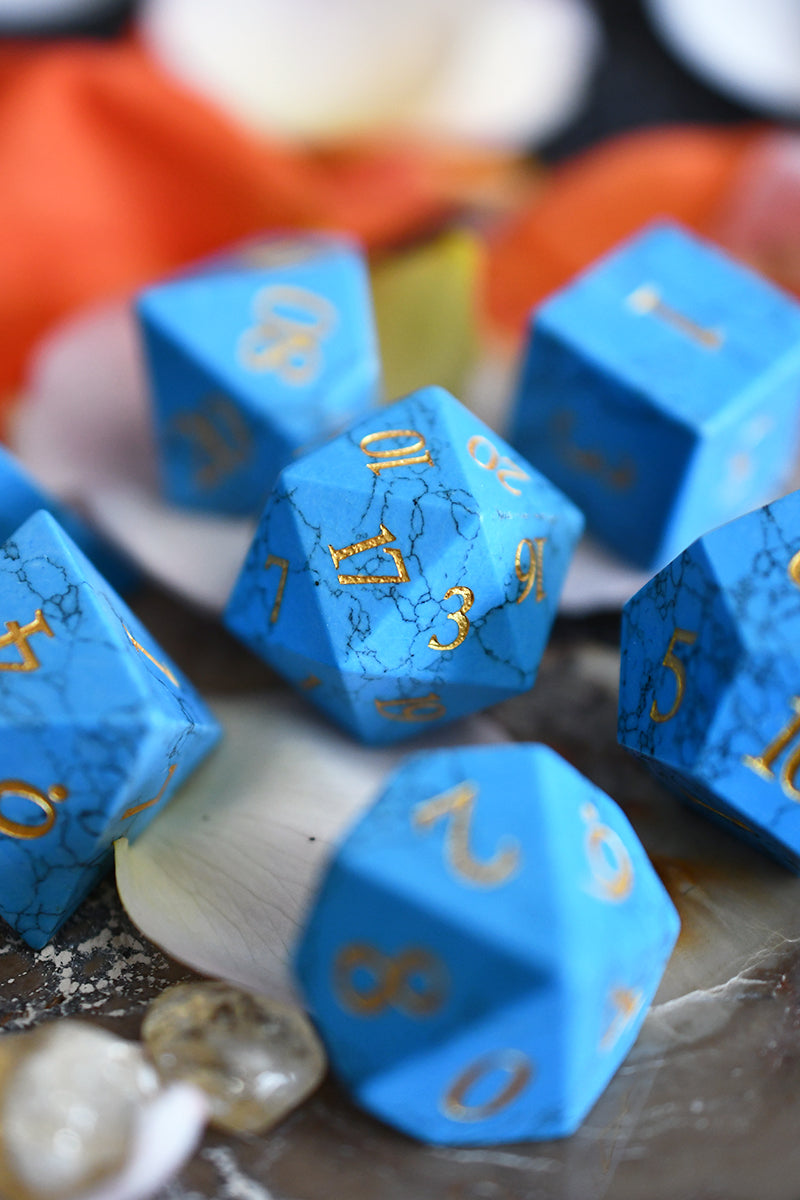 Turquoise Gemstone Dice Set