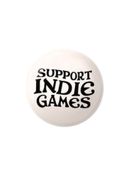 Support Indie Games (White) - Button Badge