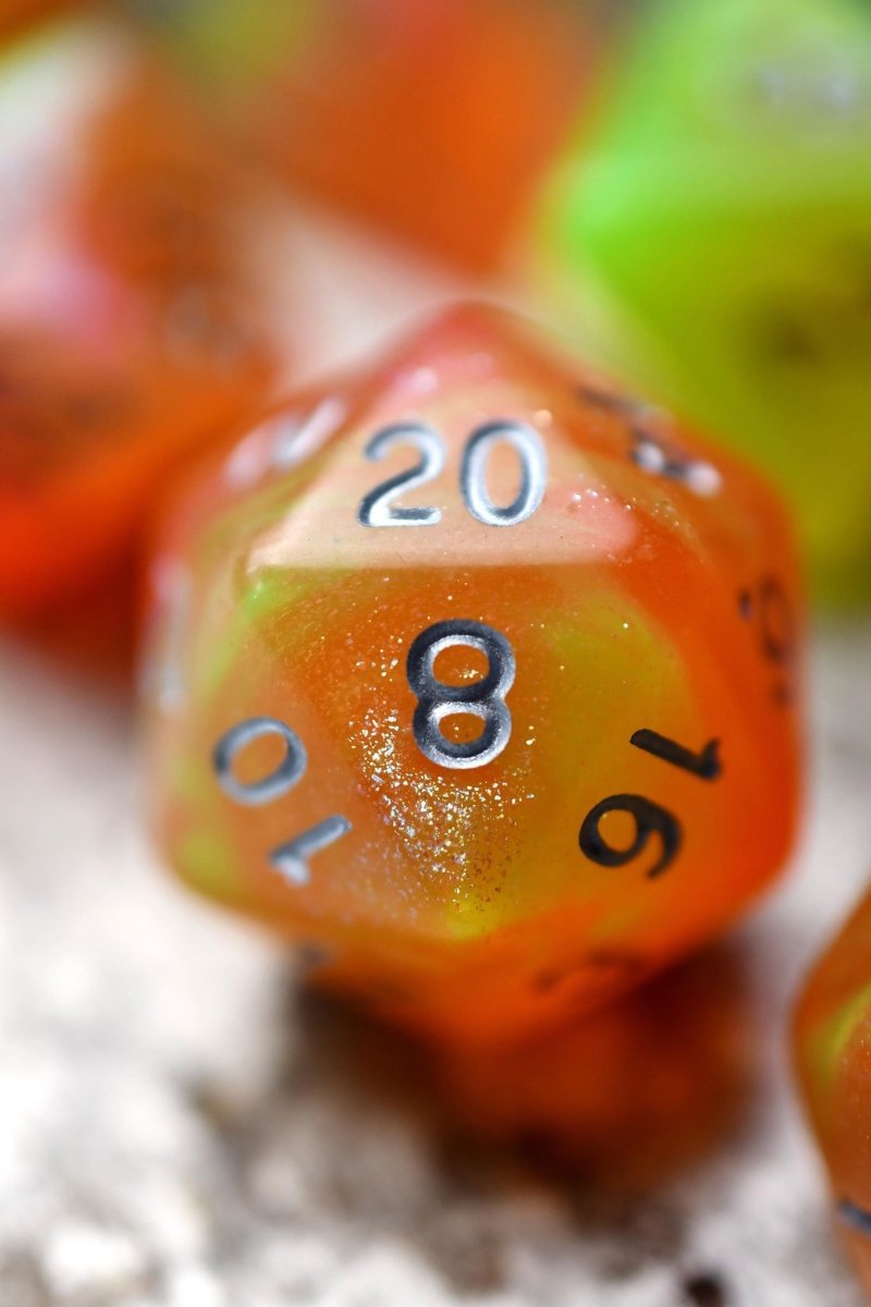 Acid Splash - Acrylic Dice Set - GAMETEEUK