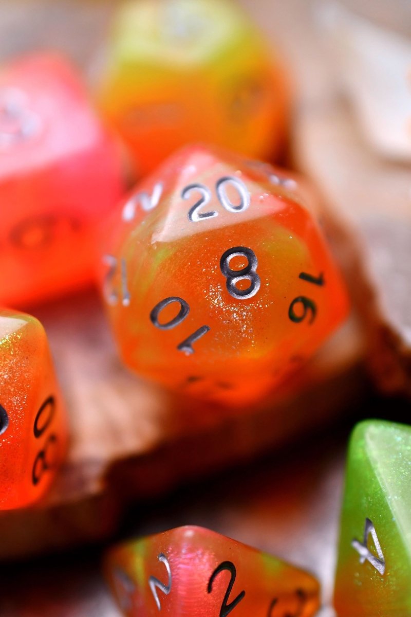 Acid Splash - Acrylic Dice Set - GAMETEEUK