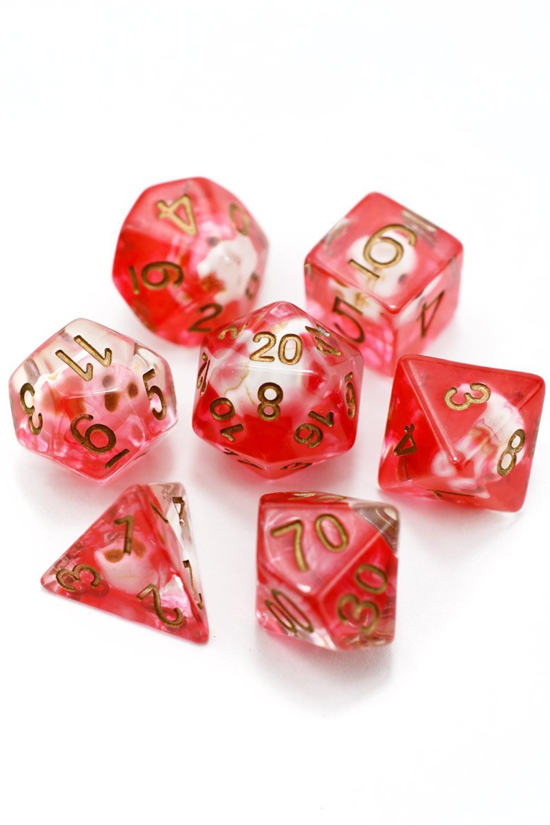 Bloodbath - Skulls Acrylic Dice Set - GAMETEEUK