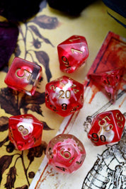 Bloodbath - Skulls Acrylic Dice Set - GAMETEEUK
