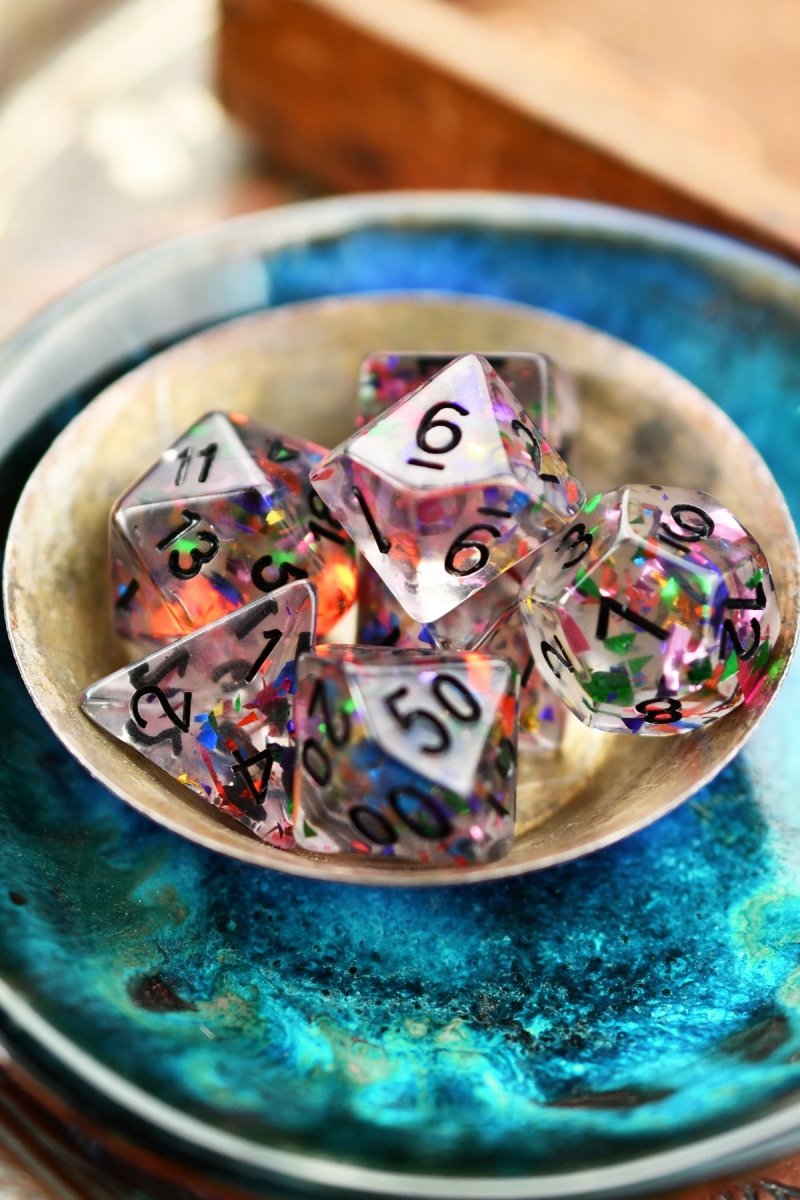 Confetti Party - Acrylic Dice Set - GAMETEEUK