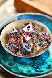 Confetti Party - Acrylic Dice Set - GAMETEEUK