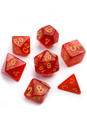 Conjuration - Ruby Lustre-Sheen Acrylic Dice Set - GAMETEEUK