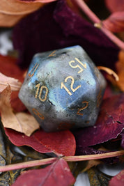 Dark Labradorite Gemstone Dice Set - GAMETEEUK