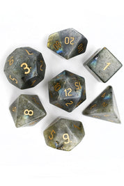 Dark Labradorite Gemstone Dice Set - GAMETEEUK