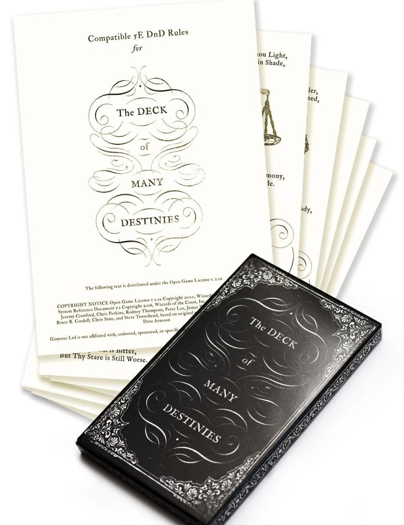 DnD 5E Rules for Deck of Many Destinies - Printable Booklet - GAMETEEUK