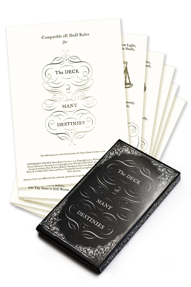 DnD 5E Rules for Deck of Many Destinies - Printable Booklet - GAMETEEUK