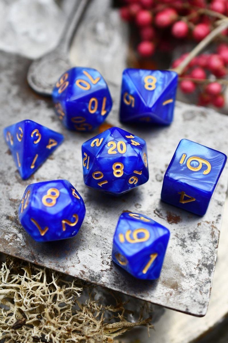 Hydromancy - Lost Lake Lustre-Sheen Acrylic Dice Set - GAMETEEUK