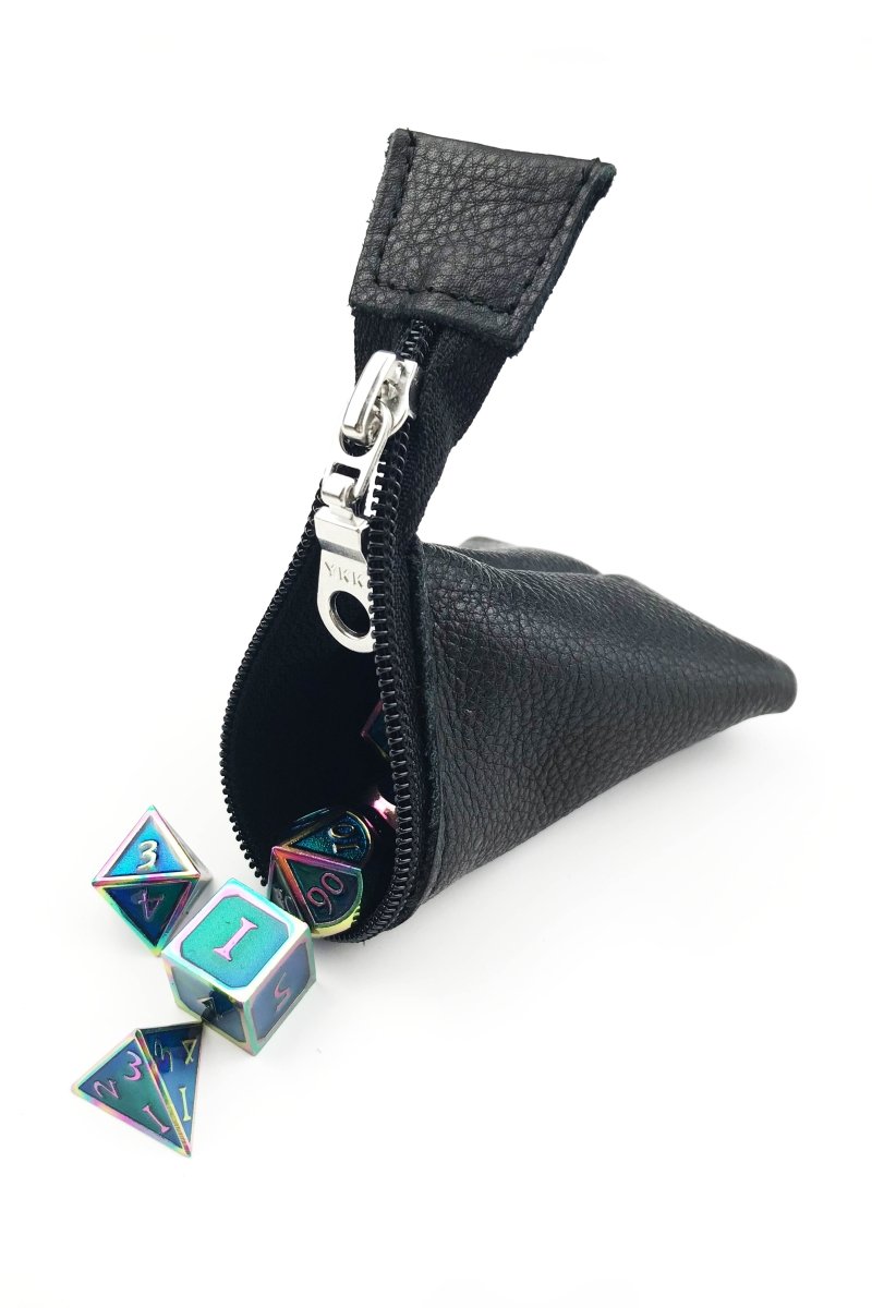 Midnight Black Leather Dice Buddy - GAMETEEUK