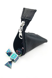 Midnight Black Leather Dice Buddy - GAMETEEUK