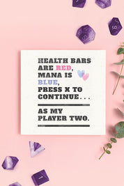 Player Two - Valentine Gaming Greetings Card - GAMETEEUK
