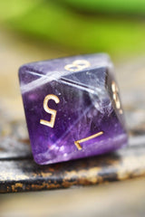 Purple Fluorite Gemstone Dice Set - GAMETEEUK