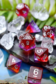 Scarlet Pimpernel - Layered Acrylic Dice Set - GAMETEEUK