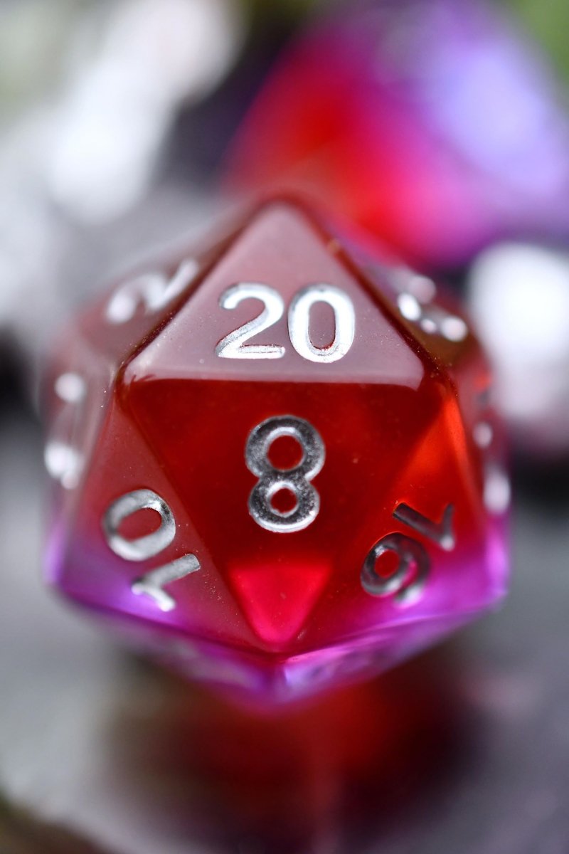 Scarlet Pimpernel - Layered Acrylic Dice Set - GAMETEEUK