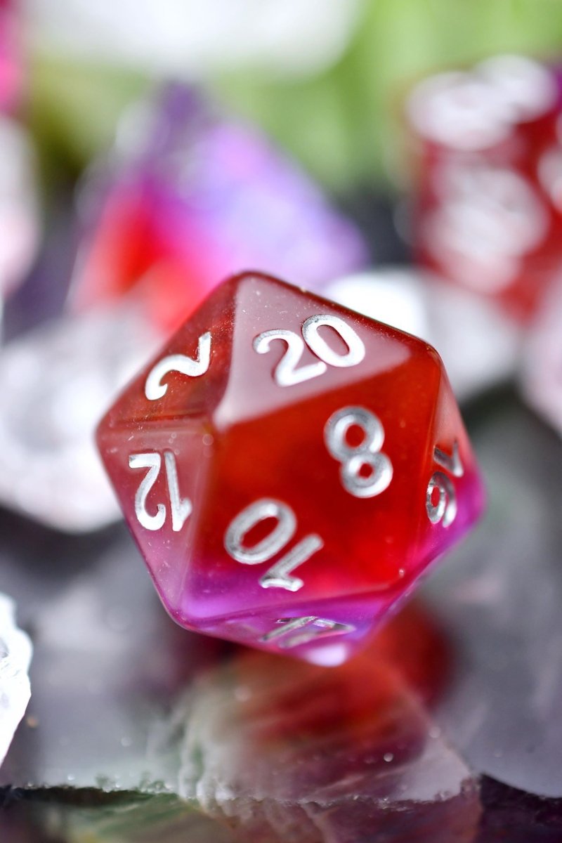 Scarlet Pimpernel - Layered Acrylic Dice Set - GAMETEEUK