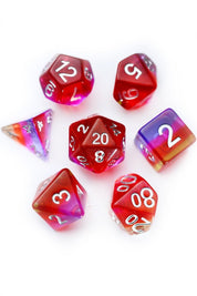 Scarlet Pimpernel - Layered Acrylic Dice Set - GAMETEEUK