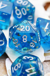 Shipwreck 24k Gold Flake - Acrylic Dice Set - GAMETEEUK