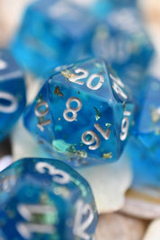 Shipwreck 24k Gold Flake - Acrylic Dice Set - GAMETEEUK