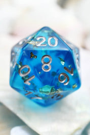 Shipwreck 24k Gold Flake - Acrylic Dice Set - GAMETEEUK