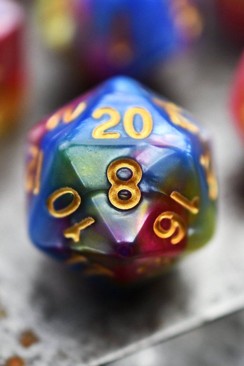 Tutti Fruiti - Harlequin Acrylic Dice Set - GAMETEEUK