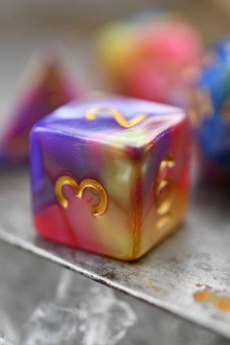 Tutti Fruiti - Harlequin Acrylic Dice Set - GAMETEEUK