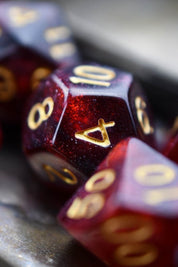 Vampiric Kiss - Blood Drop Acrylic Dice Set - GAMETEEUK