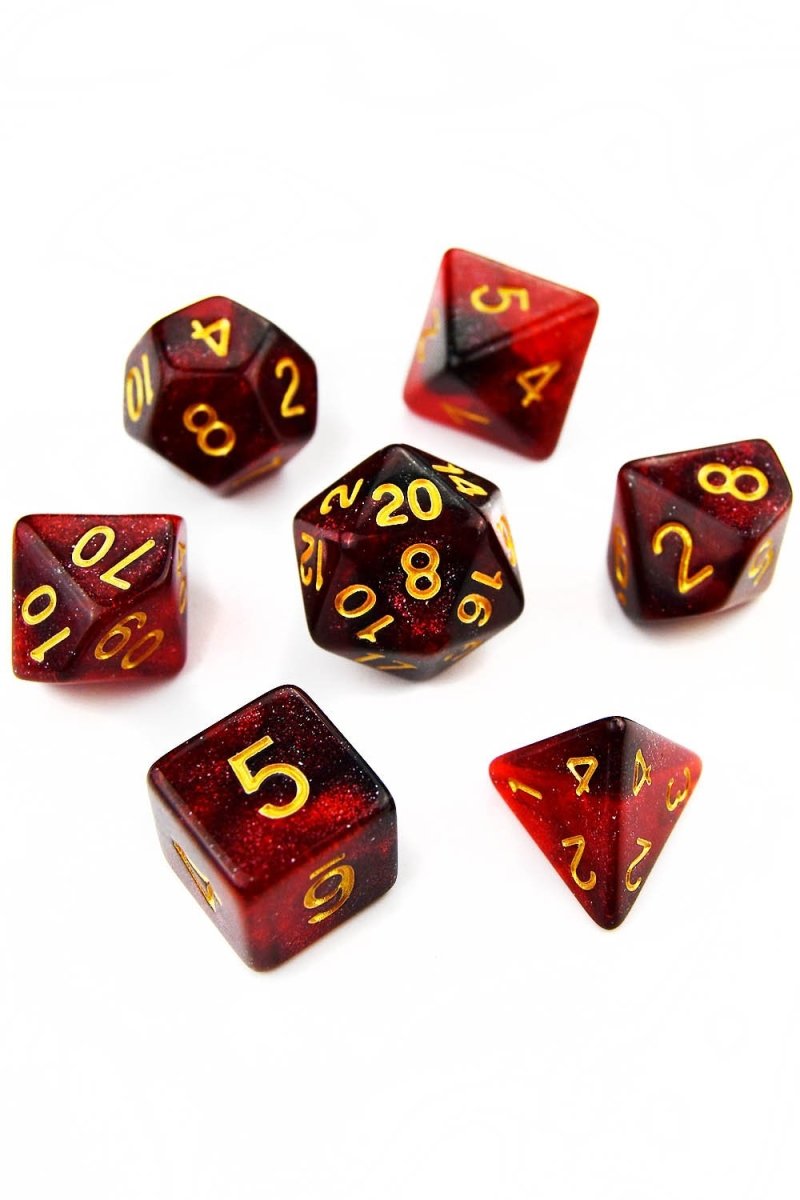 Vampiric Kiss - Blood Drop Acrylic Dice Set - GAMETEEUK