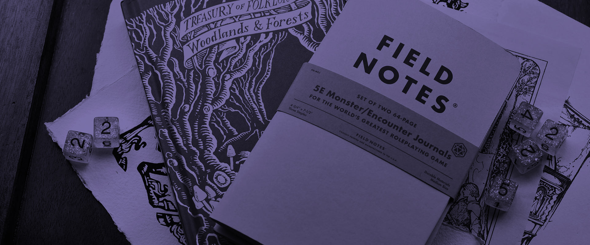 a close up view of a Field Notes Monster Encounters soft-cover book