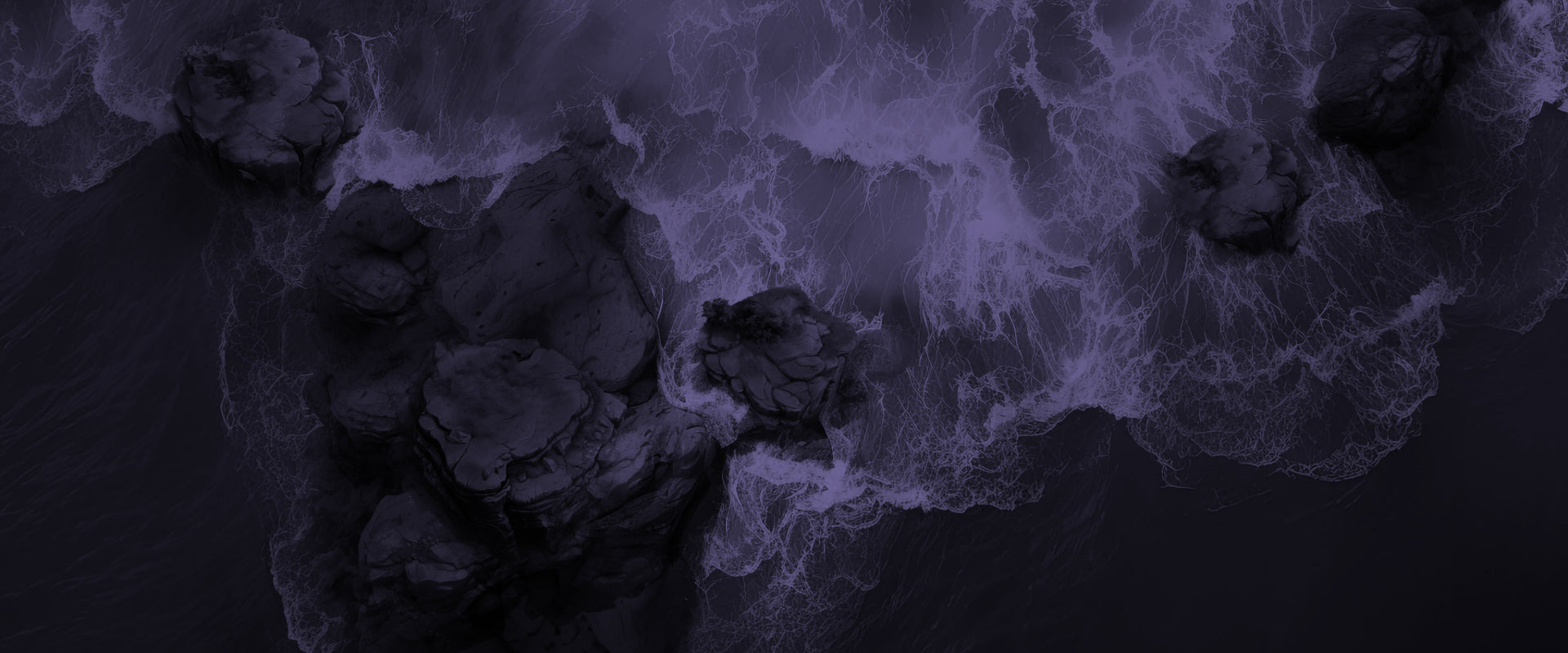 The top down view of a frothing purple sea, battlemap style