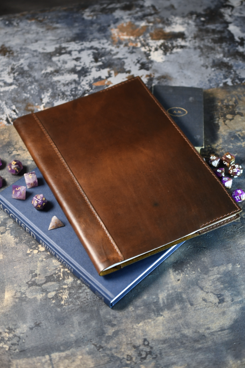 Ashwood A4 Leather Notebook Cover and Notebook - Classic Brown