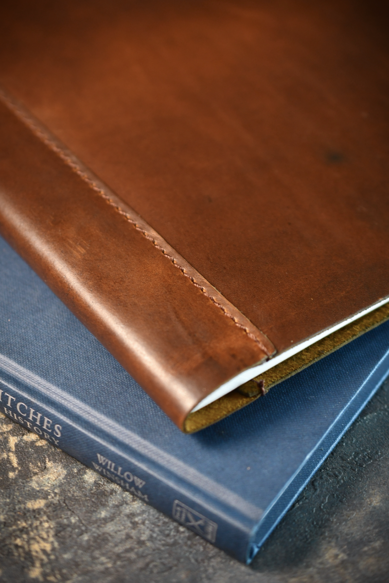 Ashwood A4 Leather Notebook Cover and Notebook - Classic Brown